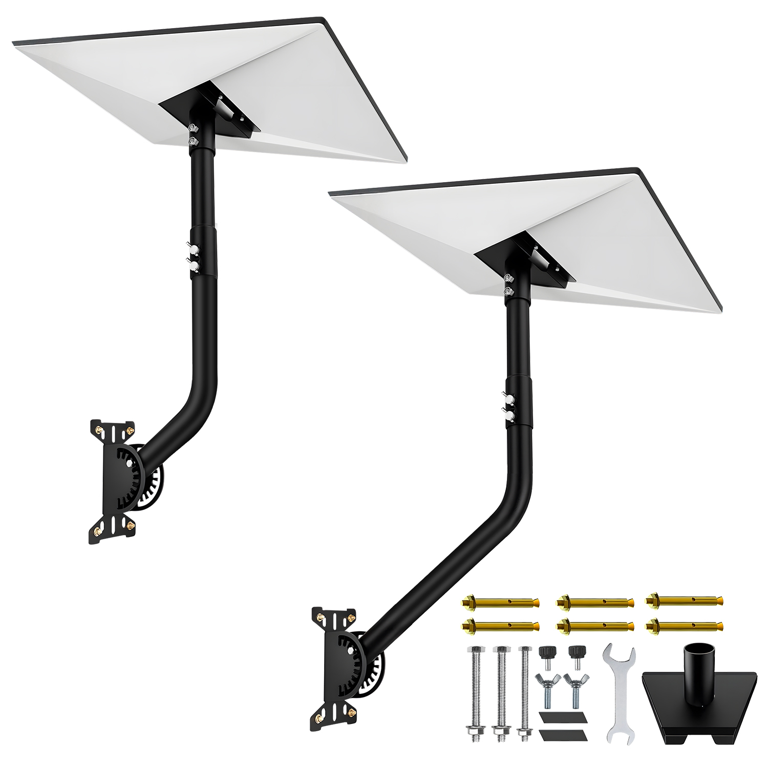 Gen 3 Wall Mount for Starlink Standard 4/4X/V3 Dish, Heavy Duty Alloy Steel Bracket with 8 & 10 